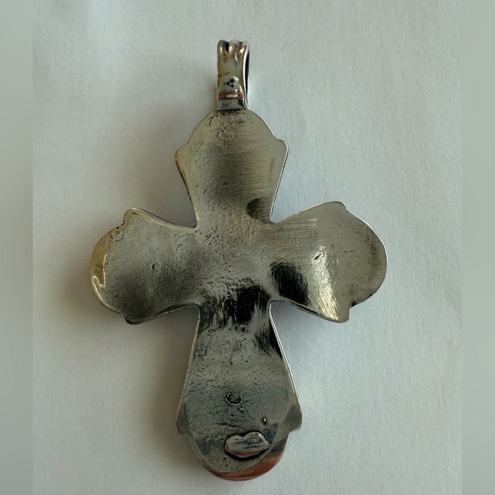 Antique Sterling Silver Orthodox Cross Pendant - Picture 5 of 8
